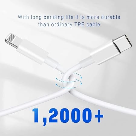 BLAST INN USB C to Lightning Cable: Fast Charger, iPhone 14/13/12, White - Shop N Save