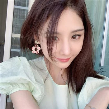 Cherry Flowers Lovely Earrings - Pink