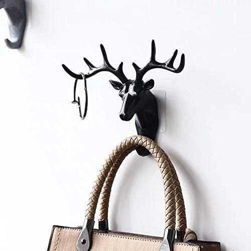 Deer Head Hook: Self-Adhesive, Stylish Wall Hanger, Black - Shop N Save