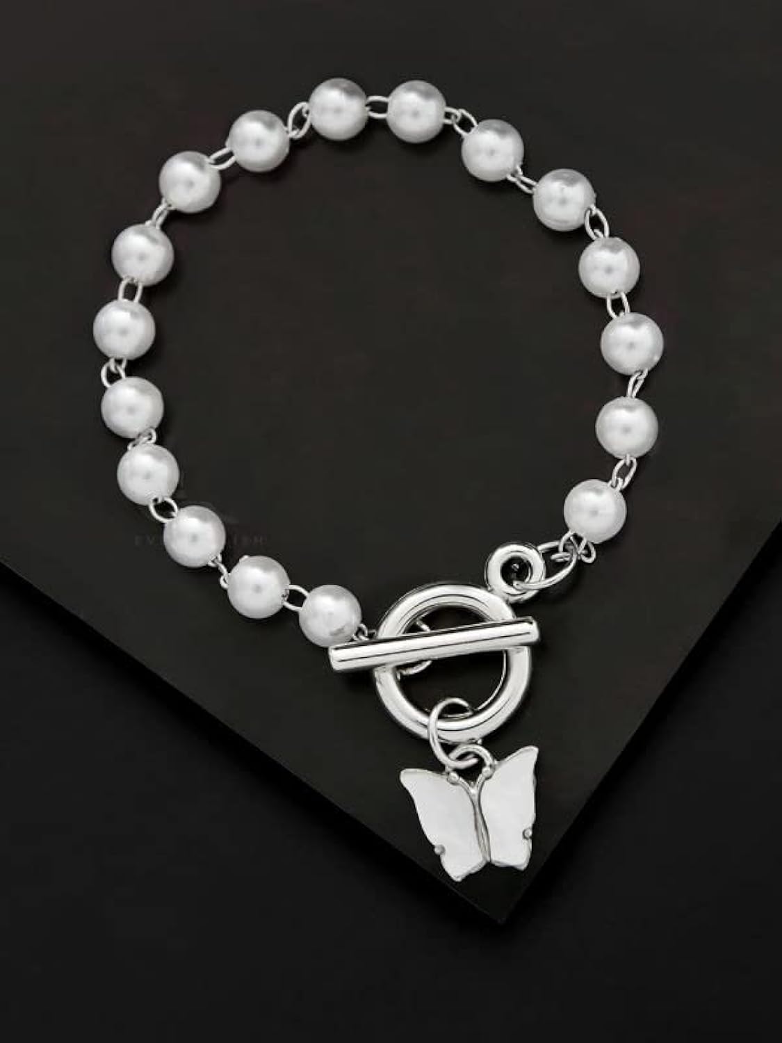 Pinapes White Pearl Butterfly Bracelet: Exclusive Beaded Elegance - Shop N Save