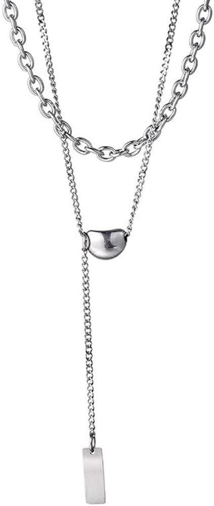 Jude Jewelers Stainless Collar: Double Chain, Bean Charm Necklace - Shop N Save