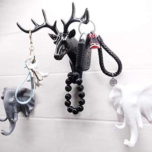 Deer Head Hook: Self-Adhesive, Stylish Wall Hanger, Black - Shop N Save