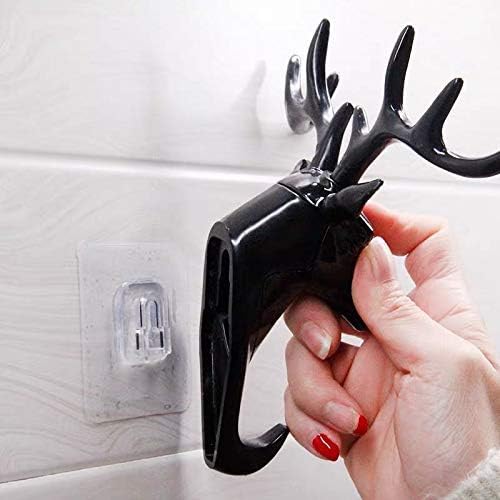 Deer Head Hook: Self-Adhesive, Stylish Wall Hanger, Black - Shop N Save