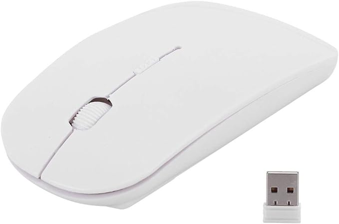 White Wireless Mouse: 2.4G, Bluetooth, High-End Chip, Variable Resolution - Shop N Save
