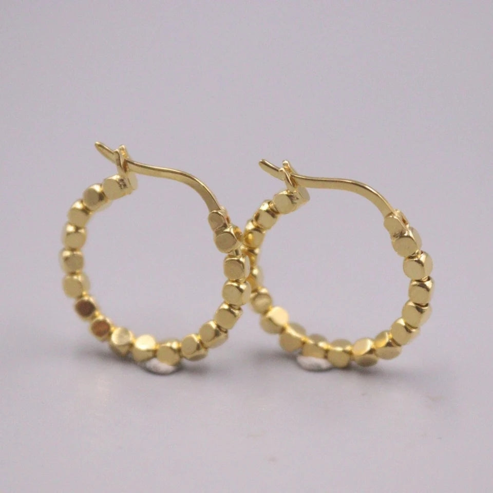 Yellow Golden Cube Bead Hoop Earrings - Shop N Save