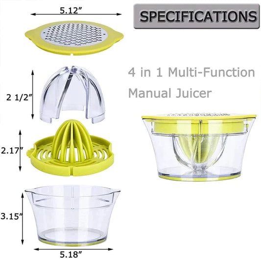 4 In 1 Multifunction Manual Fruit Citrus Juicer With Grater - Shop N Save