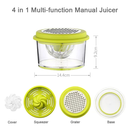4 In 1 Multifunction Manual Fruit Citrus Juicer With Grater - Shop N Save