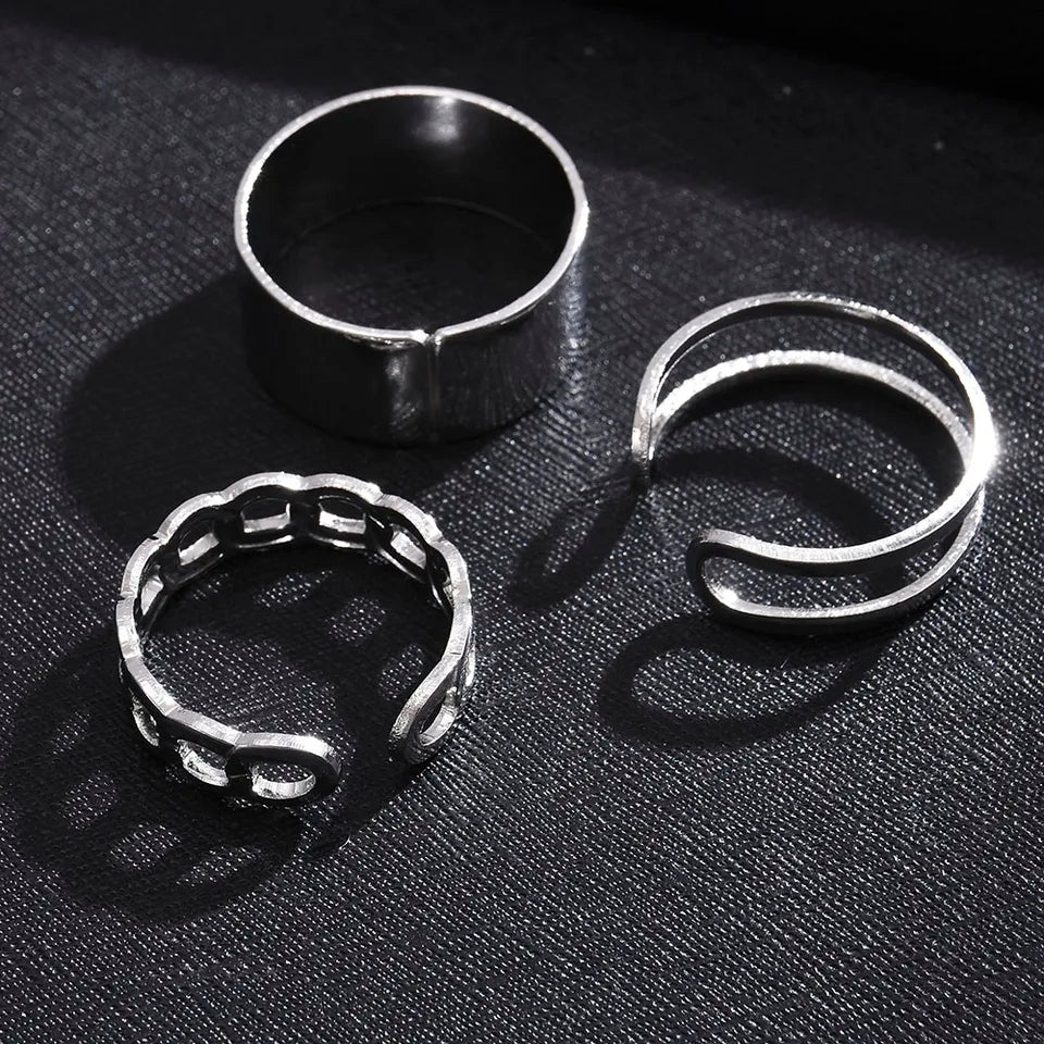 Hip Hop Conjoined Chain Ring: Unisex Punk Jewelry Trend - Shop N Save