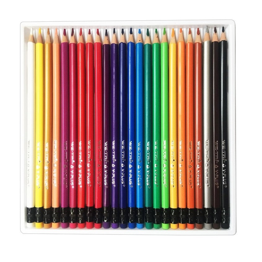 WE FISH Erasable Colored Pencils: 24 Colors, Wooden, Vibrant Set - Shop N Save