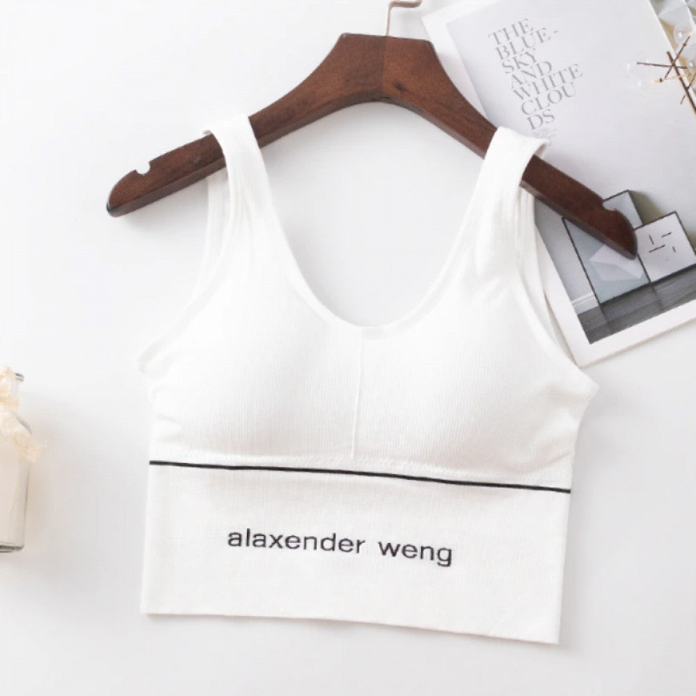 Sports Fitness Seamless Women Padded Bra - White - Shop N Save