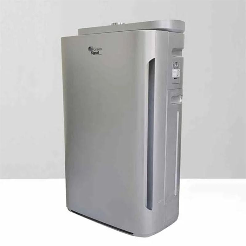 GS O2 Air Purifier with powerful levels of air purifications (HEPA & Carbon filteration), UV Sterlizer, Anoin function, Optional humidification, Child lock and Wifi control.