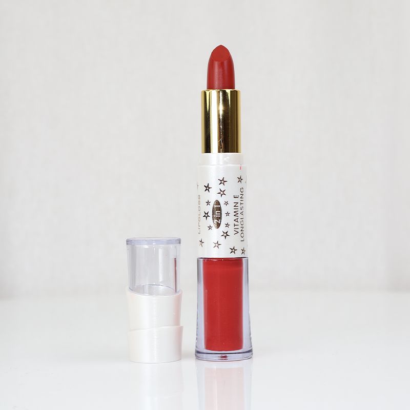 Romantic May 2 In 1 Lipstick And Lip Gloss Vitamin E Long Lasting - Persian Red (4)