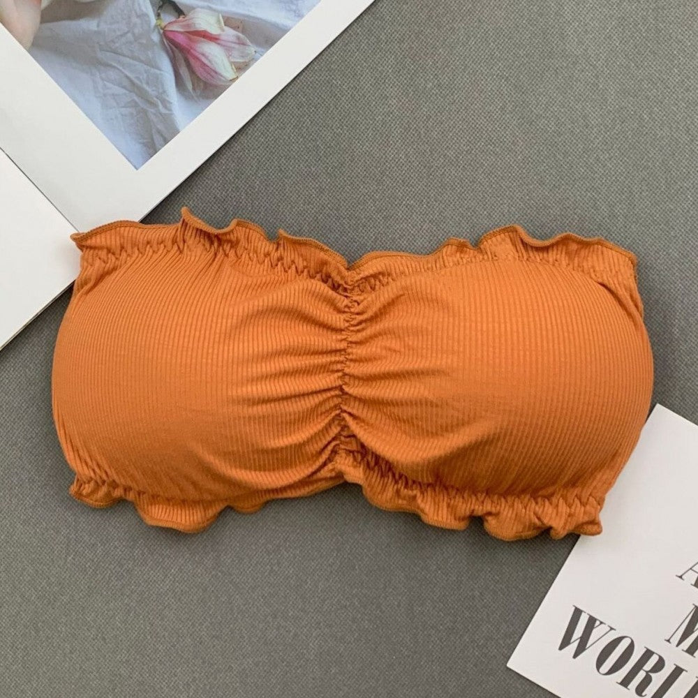 Lingerie Sport Backless Strapless Top Bra - Orange - Shop N Save