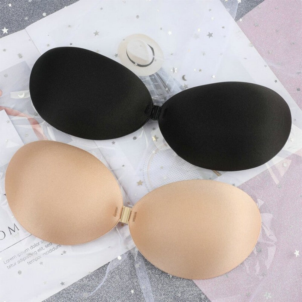 Strapless Invisible Seamless Push Up Silicone Bra - Black - Shop N Save