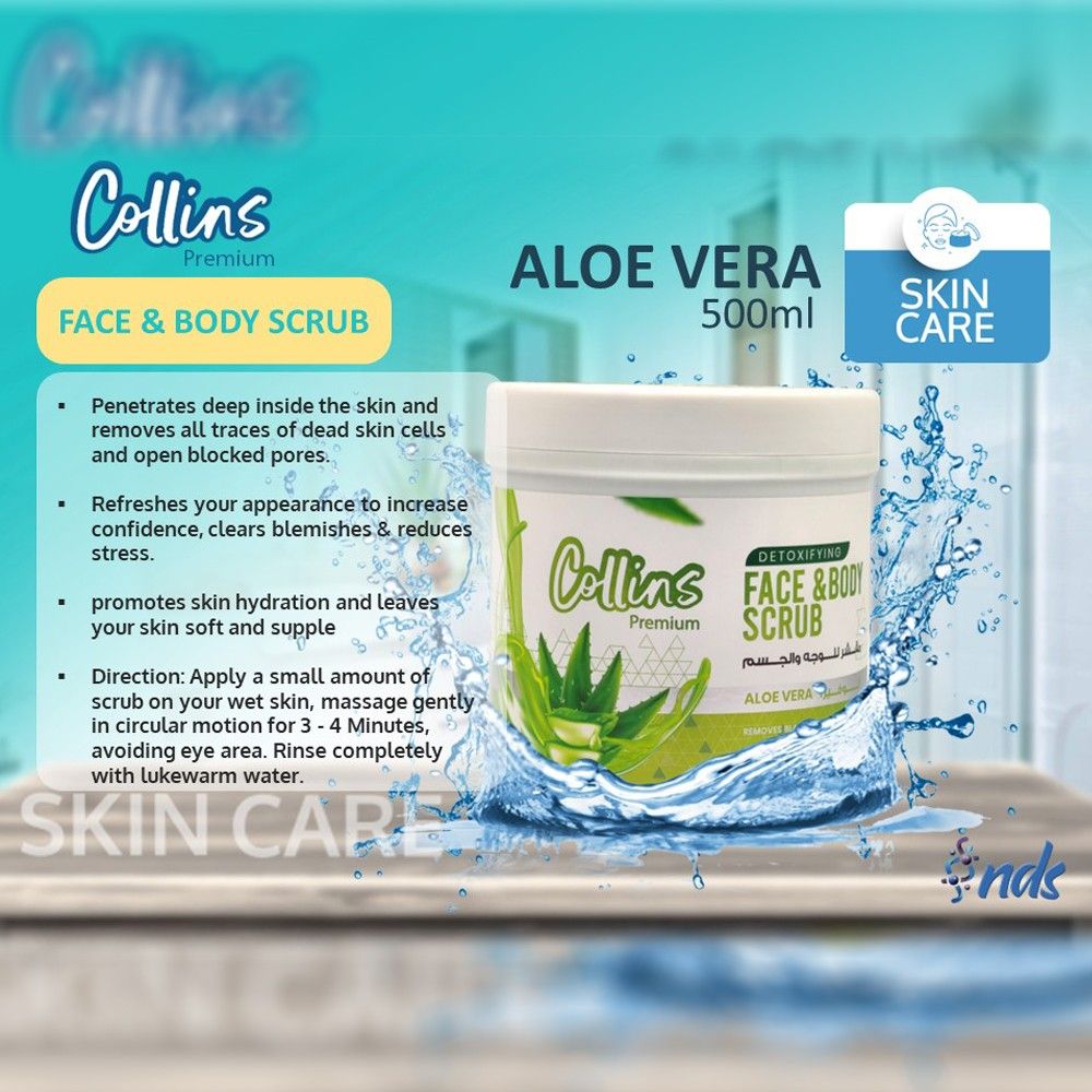 Collins Aloe Vera Scrub - 500ml, Gentle Exfoliation, Hydration - Shop N Save