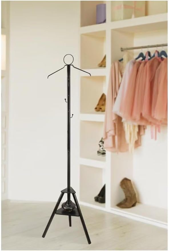 Collins - Metal Clothes Stand with Bakhoor Holder – Adjustable Dress Hanger with 3 Hooks, Durable Metal Construction, and Integrated Incense Burner Cup for Fragrance Infusion