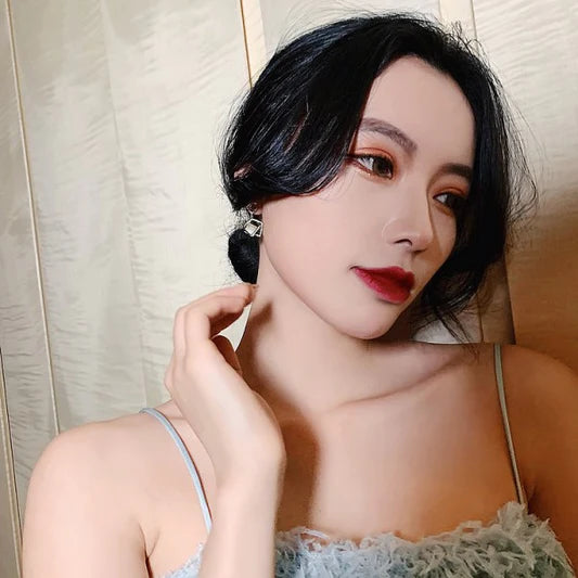 Ladies Fashion Square Earrings - Golden - Shop N Save