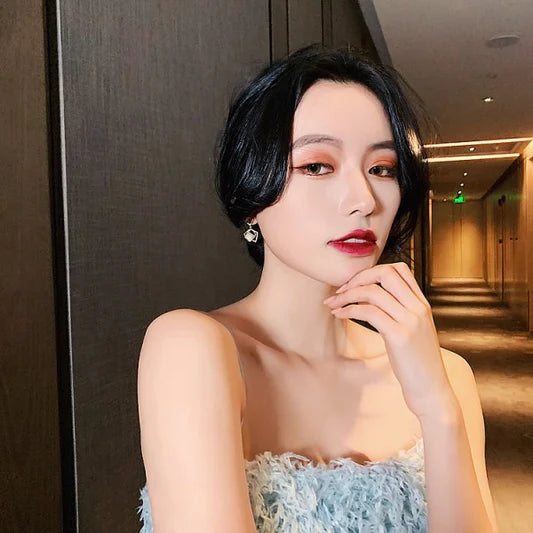 Ladies Fashion Square Earrings - Golden - Shop N Save