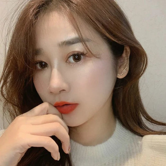 Girl Pearl Fishbone Earrings - Golden