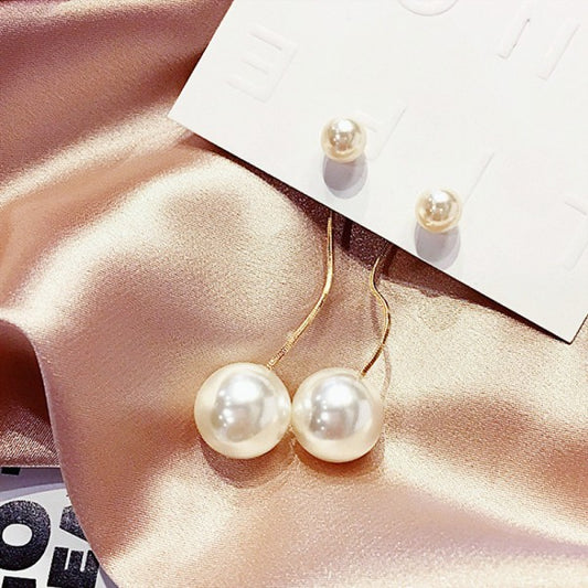 Ladies Elegant Pearl Long Earrings - Golden - Shop N Save