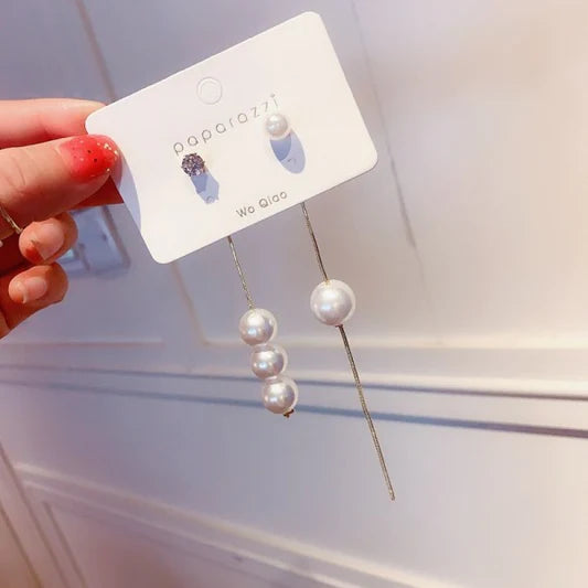 Ladies Pearl Tassel Elegant Earrings - White - Shop N Save