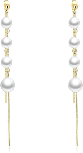 Pearl Patched Multi Layered Earrings Pair - Golden - Shop N Save