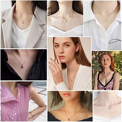 Dainty Teardrop Necklace: Sterling Silver, Minimalist Fashion, Adjustable Chain - Shop N Save