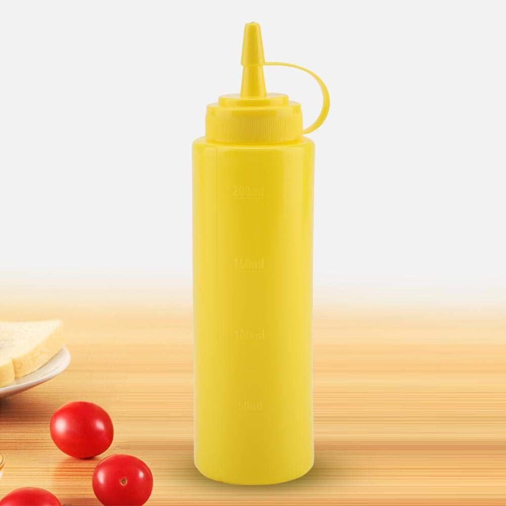 Plastic Squeeze Condiment Ketchup Sauce Bottle - Yellow
