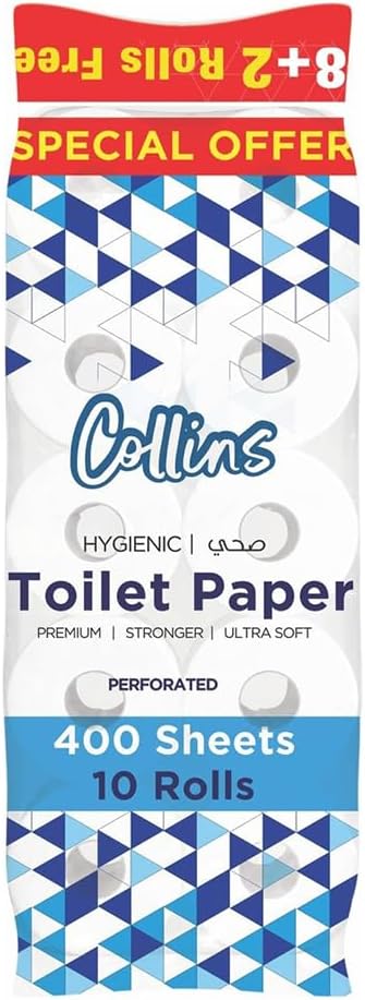 Collins 40,000 Sheets Extreme Bulk Toilet Paper Pack, Pack of 100 Embossed Tissue Rolls (400 sheets x 2 Ply) (100 Rolls, 1 x 100 Rolls Carton) - Shop N Save