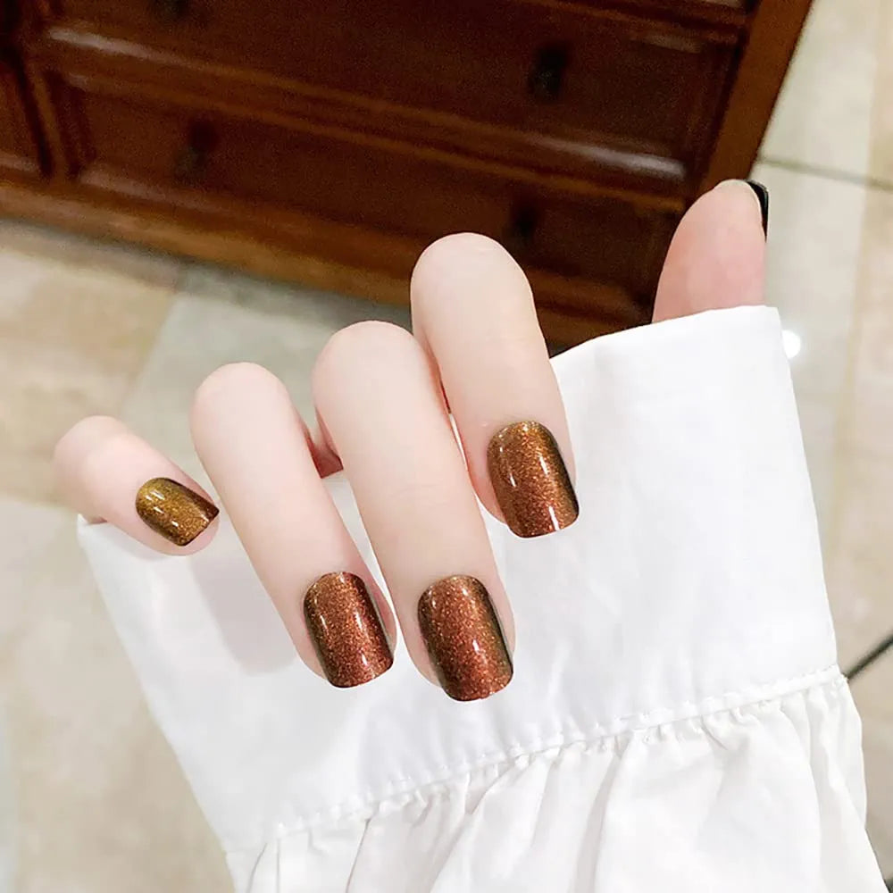 Ballet Glitter Square Press-On Nails - 24pcs Full Cover Acrylic - Shop N Save