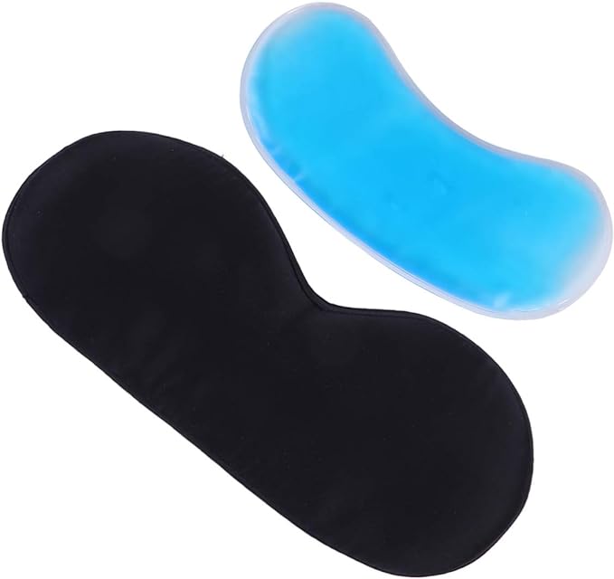 Silk Sleep Mask: Cooling Gel, Relaxing Massage for Tired Eyes