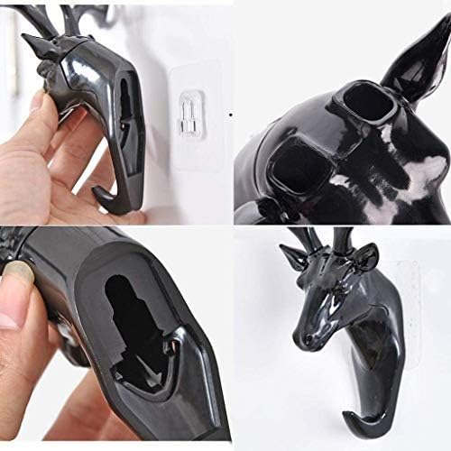 Deer Head Hook: Self-Adhesive, Stylish Wall Hanger, Black - Shop N Save