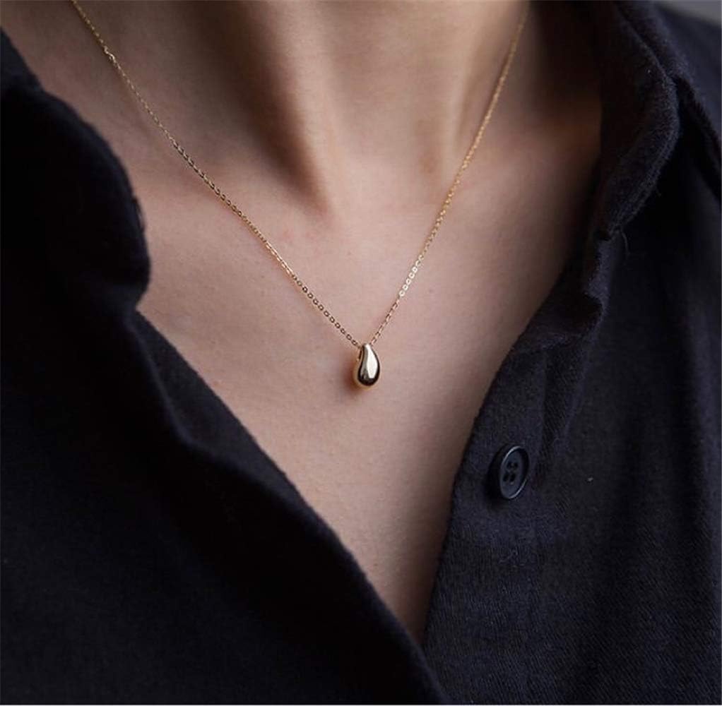 Dainty Teardrop Necklace: Sterling Silver, Minimalist Fashion, Adjustable Chain - Shop N Save