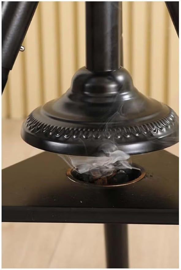 Collins - Metal Clothes Stand with Bakhoor Holder – Adjustable Dress Hanger with 3 Hooks, Durable Metal Construction, and Integrated Incense Burner Cup for Fragrance Infusion