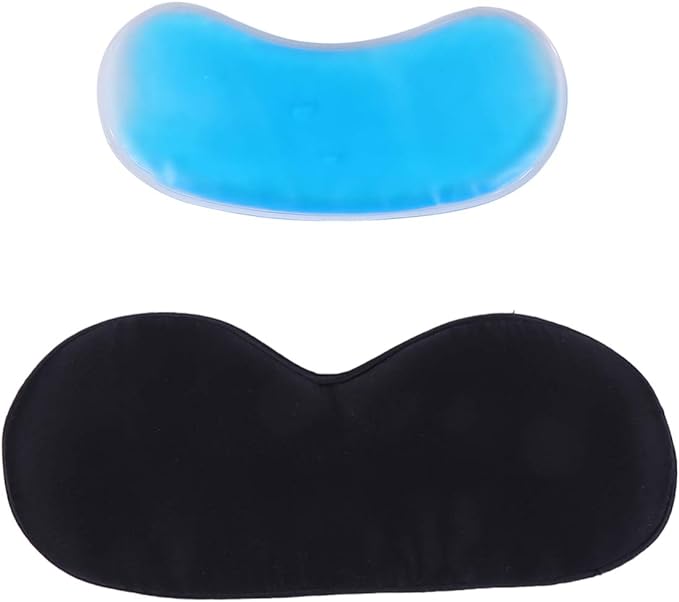 Silk Sleep Mask: Cooling Gel, Relaxing Massage for Tired Eyes