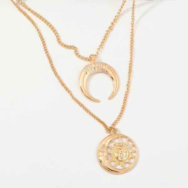 Woman Moon Chain Fashion Necklace - Golden - Shop N Save