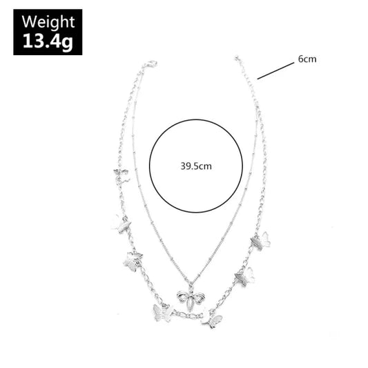 Ladies Elegant Butterfly Chain Necklace - Golden - Shop N Save