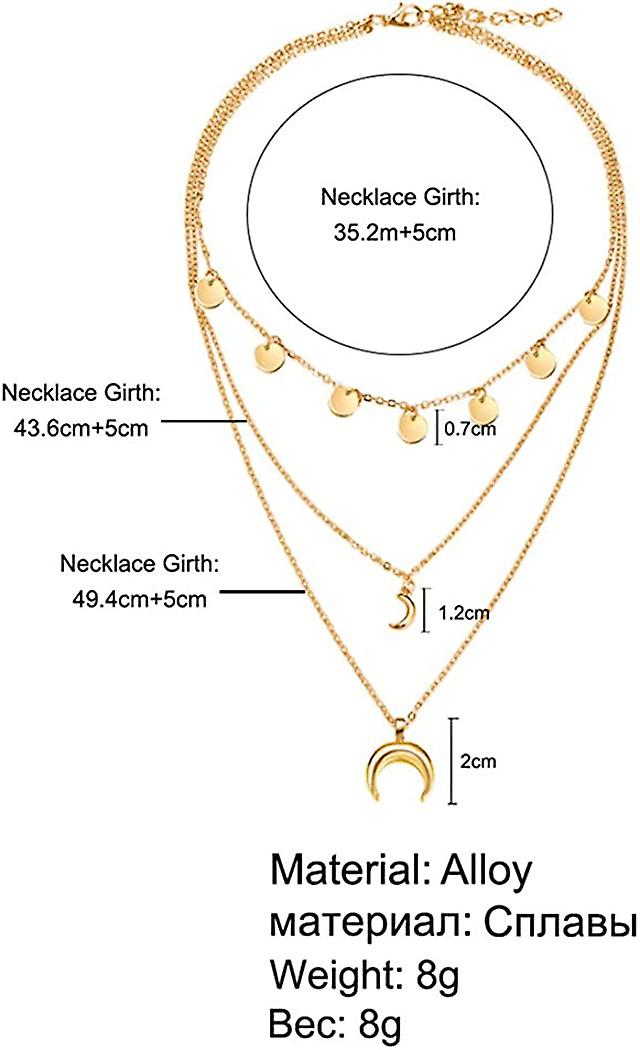Boho Multilayer Moon Sequins Gold Necklace: Trendy Jewelry - Shop N Save