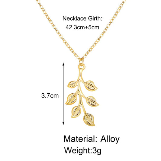 Women Fashion Leaf Shape Simple Necklace - Golden - Shop N Save