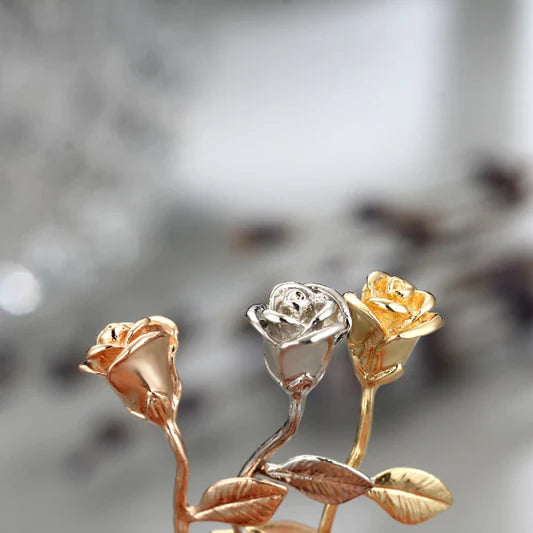 Valentine Rose Pendant Fashion Necklace - Golden - Shop N Save