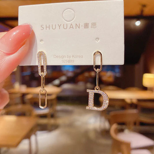 Girls Rhinestone Chain Decorative Earrings - Golden - Shop N Save