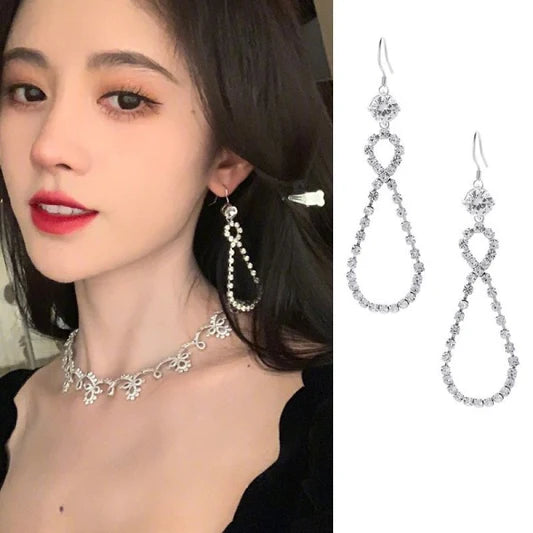 Girls Rhinestone Decorative Earrings - Silver - Shop N Save