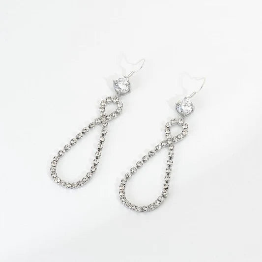 Girls Rhinestone Decorative Earrings - Silver - Shop N Save