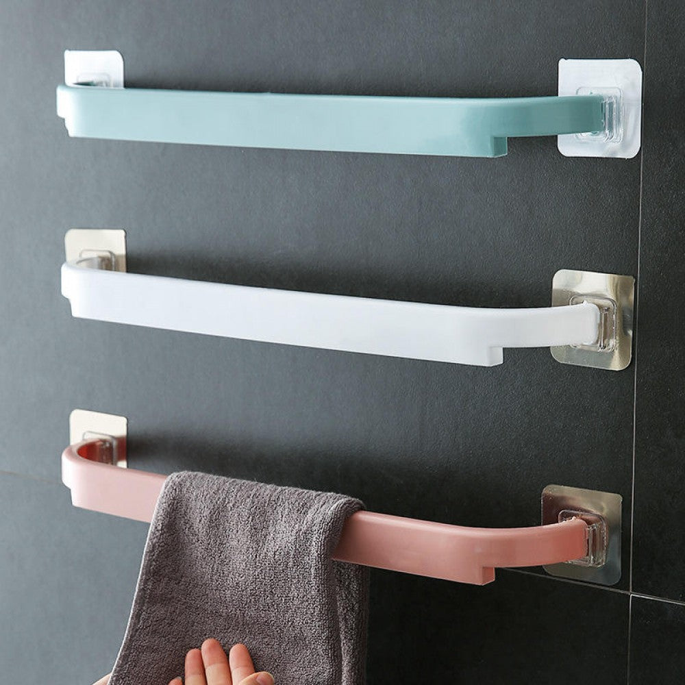 Self-Adhesive Towel hanging Rack Plastic Wall-Mounted - Pink