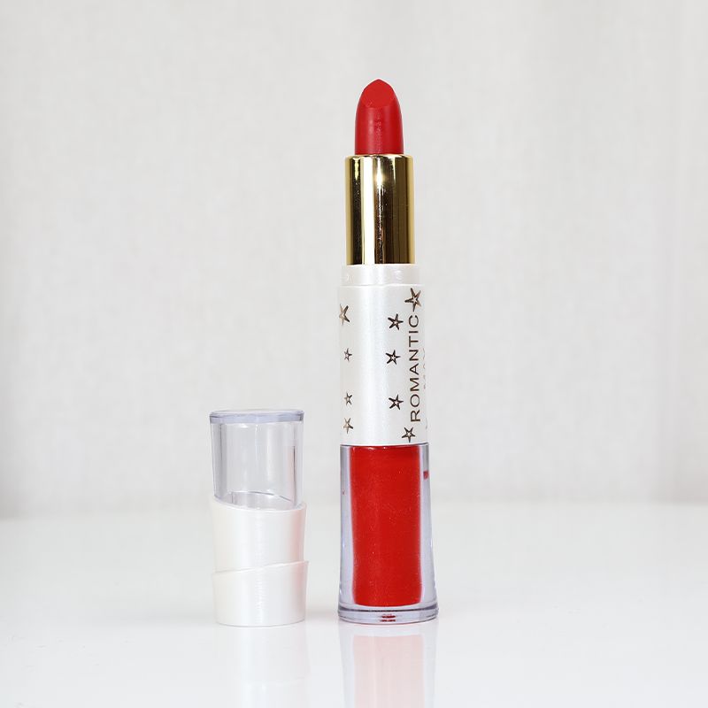 Romantic May 2 In 1 Lipstick And Lip Gloss Vitamin E Long Lasting - Red (5)