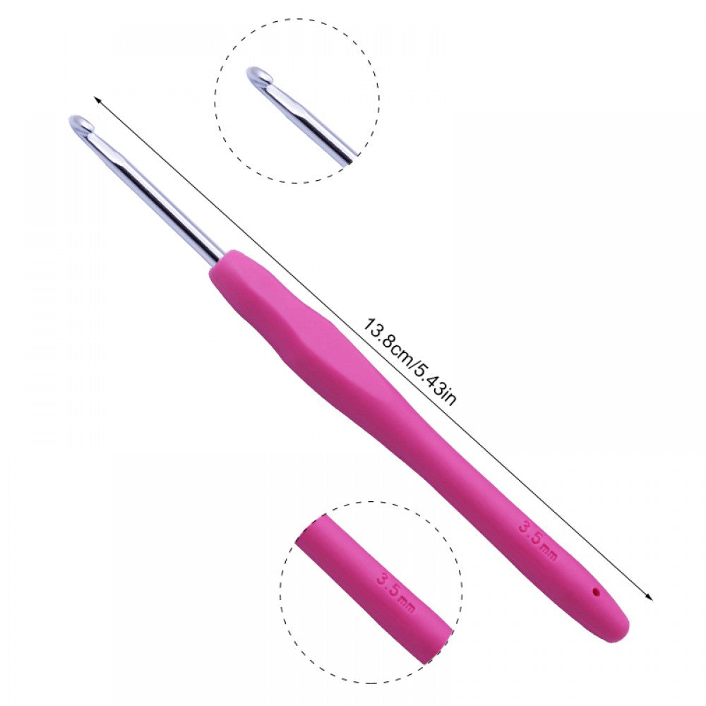 9 Pcs Colored Handle Crochet Sweater Handle Aluminum Crochet Yarn Needles Multicolor