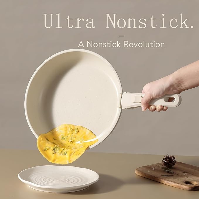 Collins 11pcs Pots and Pans Set, Nonstick Cookware Set Detachable Handle, Induction Kitchen Cookware Sets Non Stick with Removable Handle, RV Cookware Set