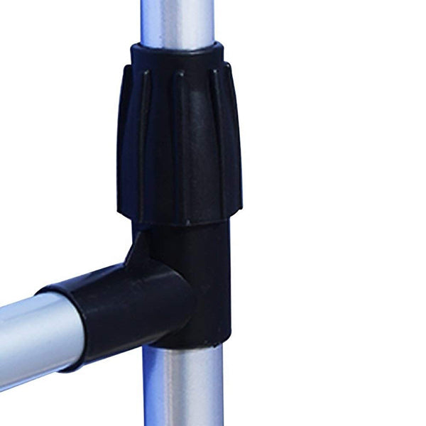 Silver Stainless Steel Telescopic Garment Rack with Wheels Portable Clothes Organizer for Easy Storage and Organization - Shop N Save