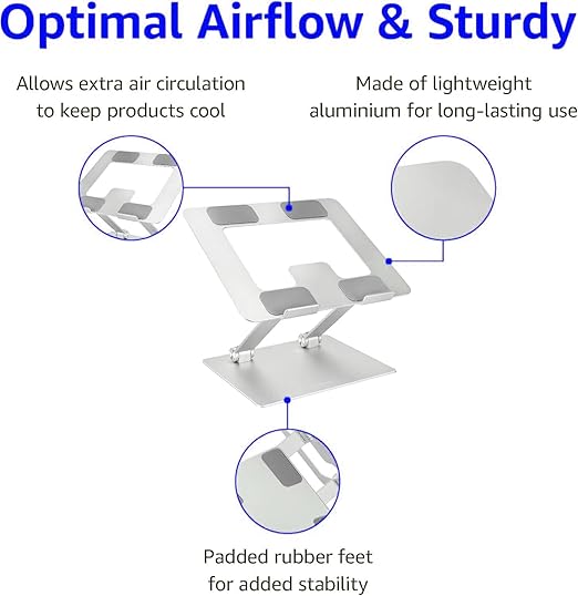 Collins Adjustable Laptop Stand - Ergonomic, Portable, and Lightweight