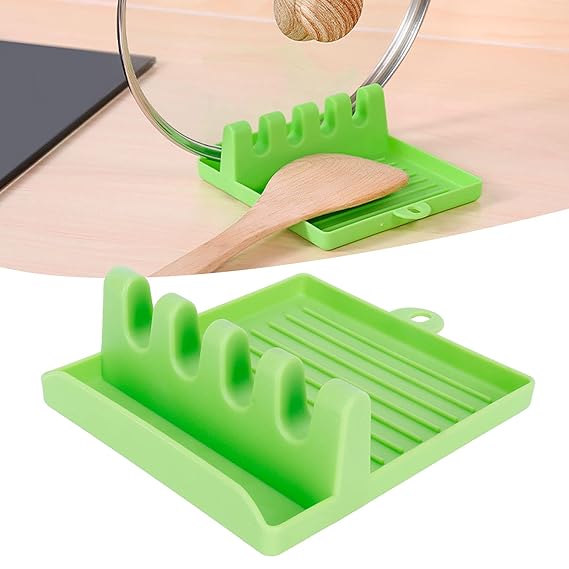 Green Kitchen Organizer: Wall-Mount Rack for Utensils, Lids - Shop N Save